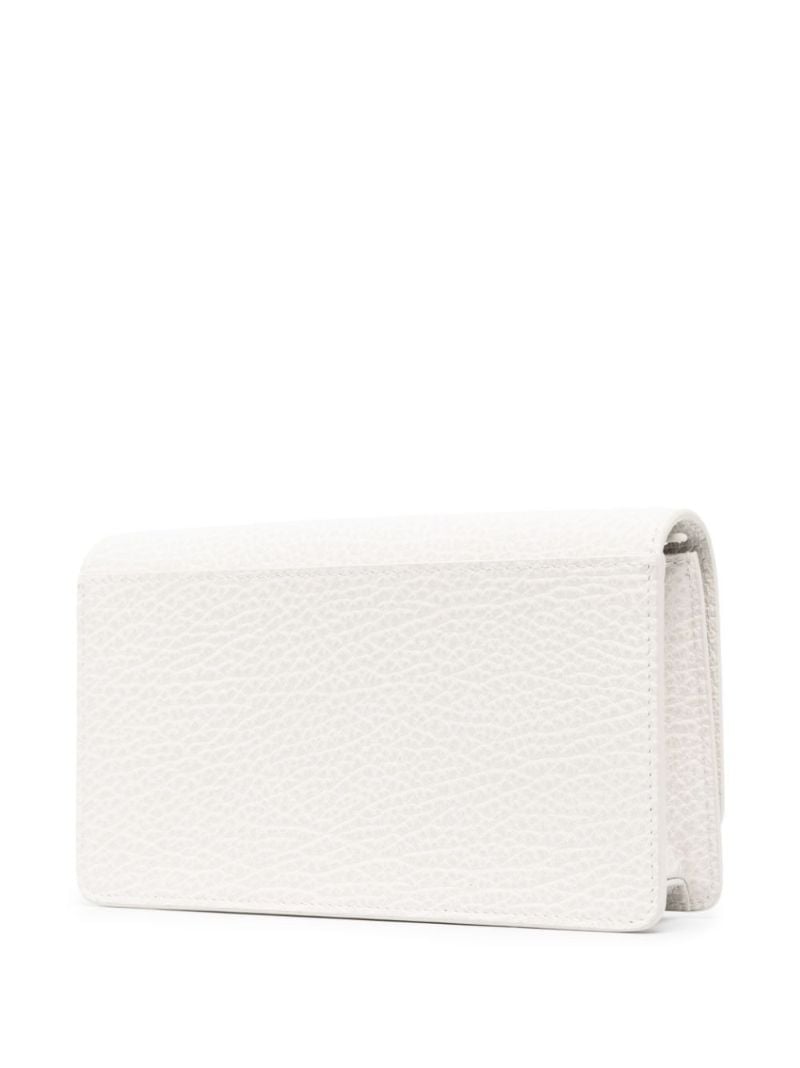 Neutral Four-stitch Leather Chain Wallet