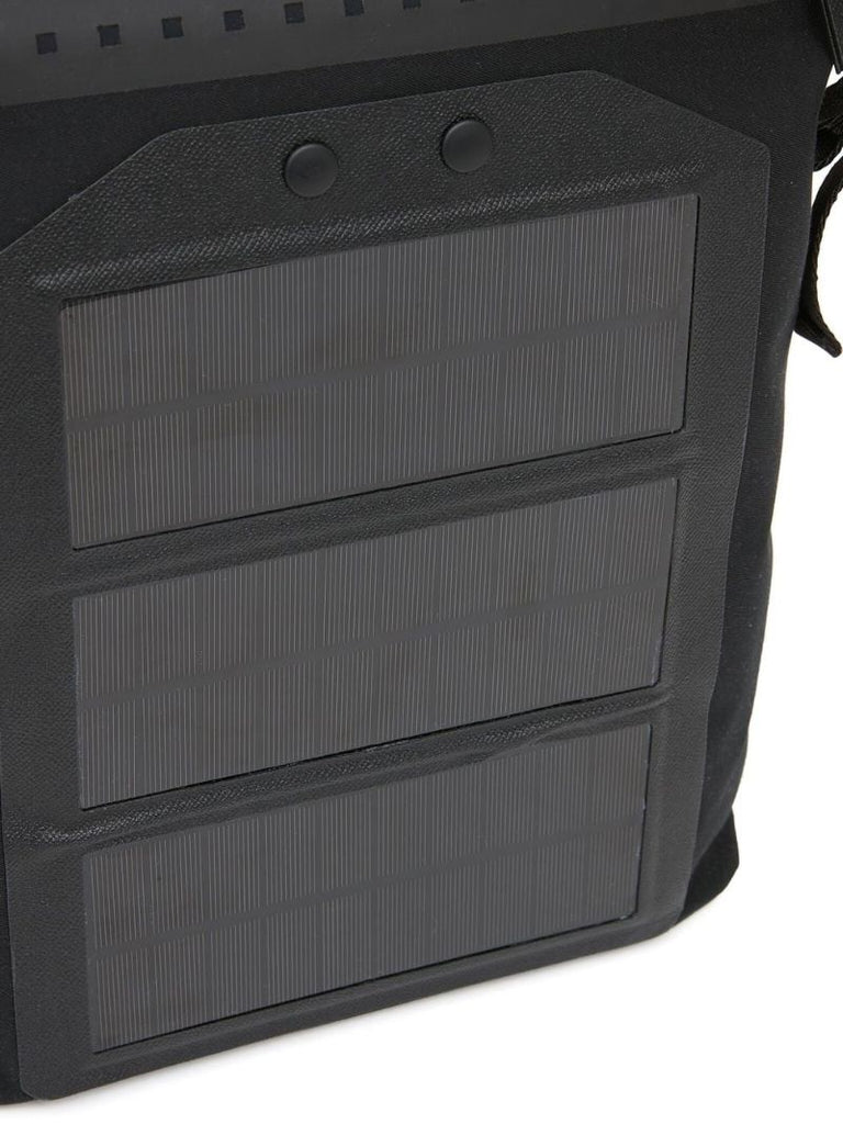 Black Panelled Buckle Backpack