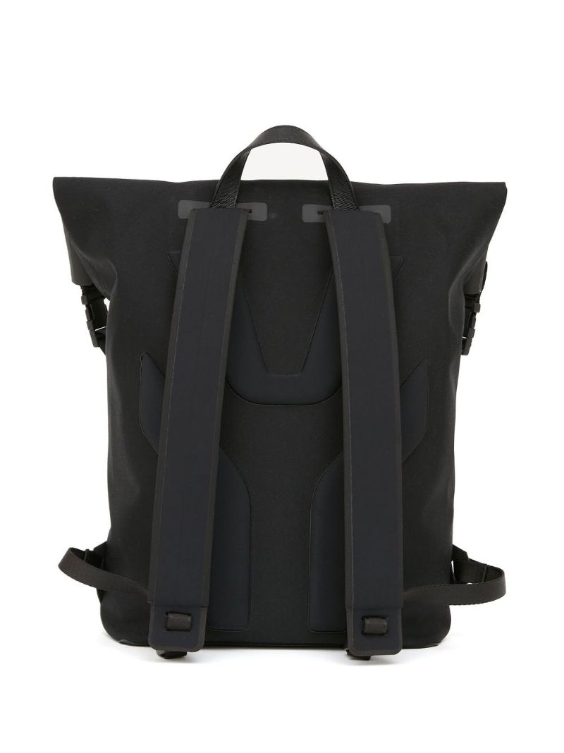 Black Panelled Buckle Backpack