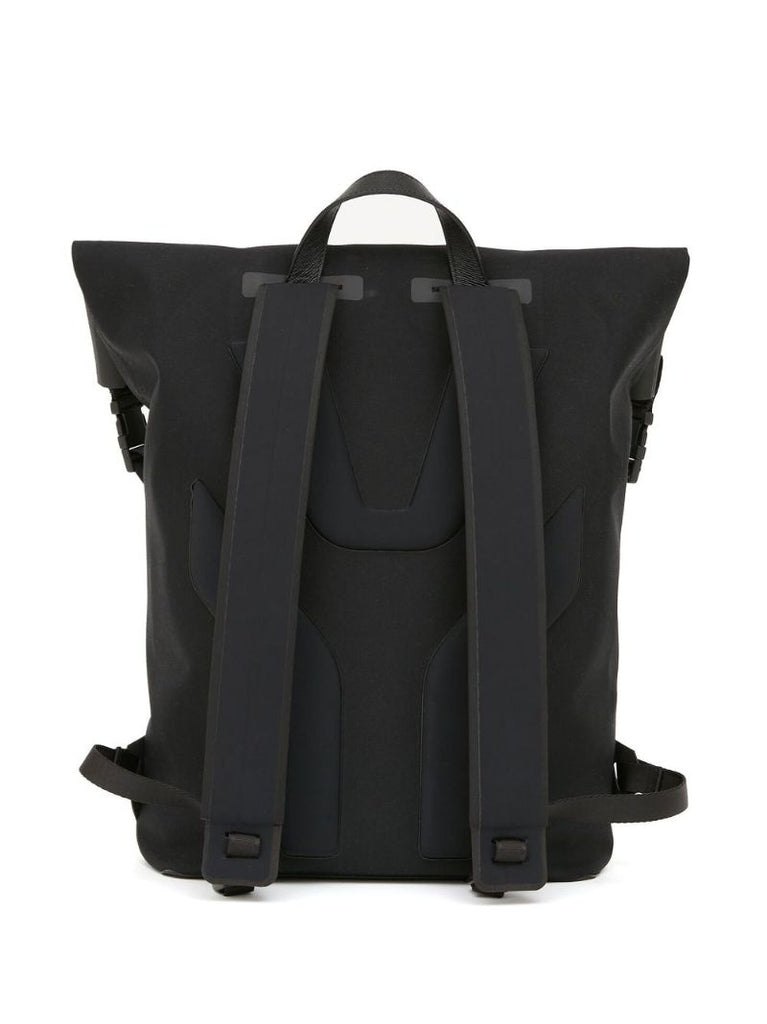 Black Panelled Buckle Backpack