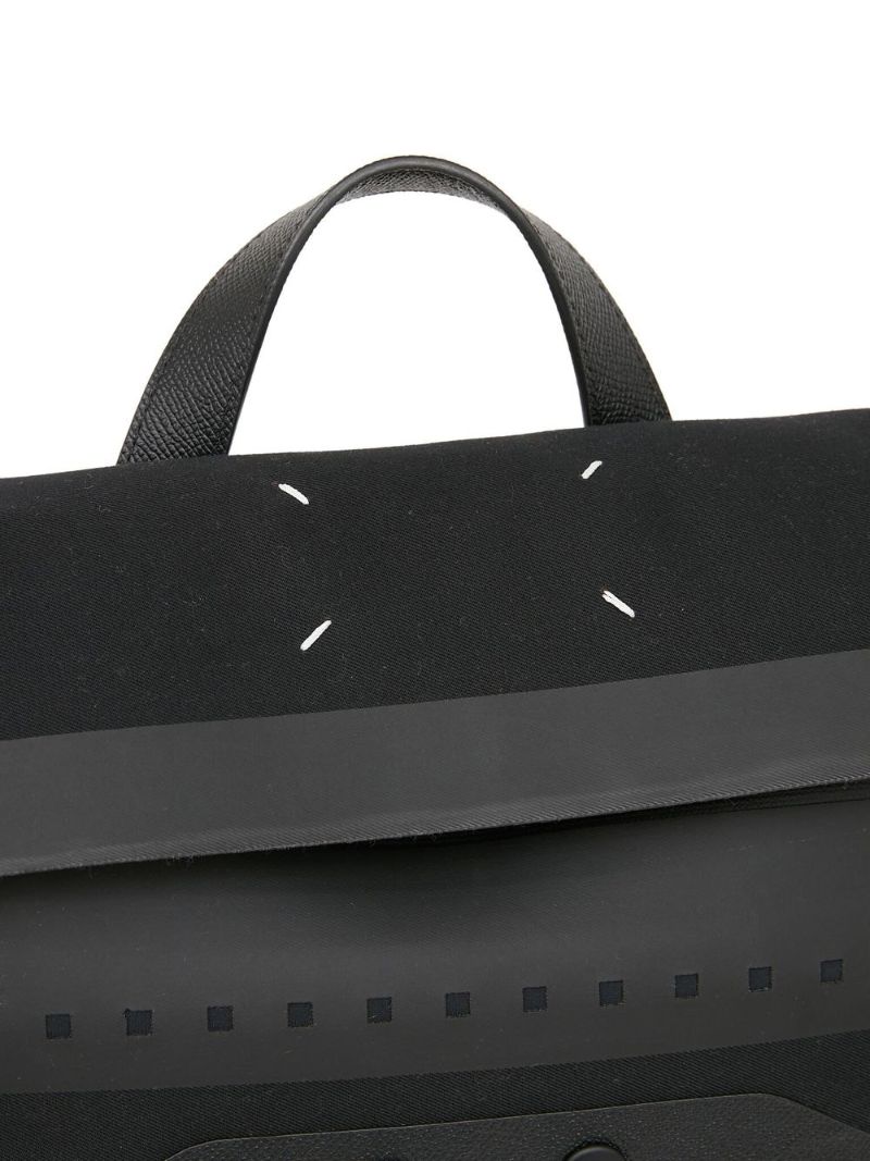 Black Panelled Buckle Backpack