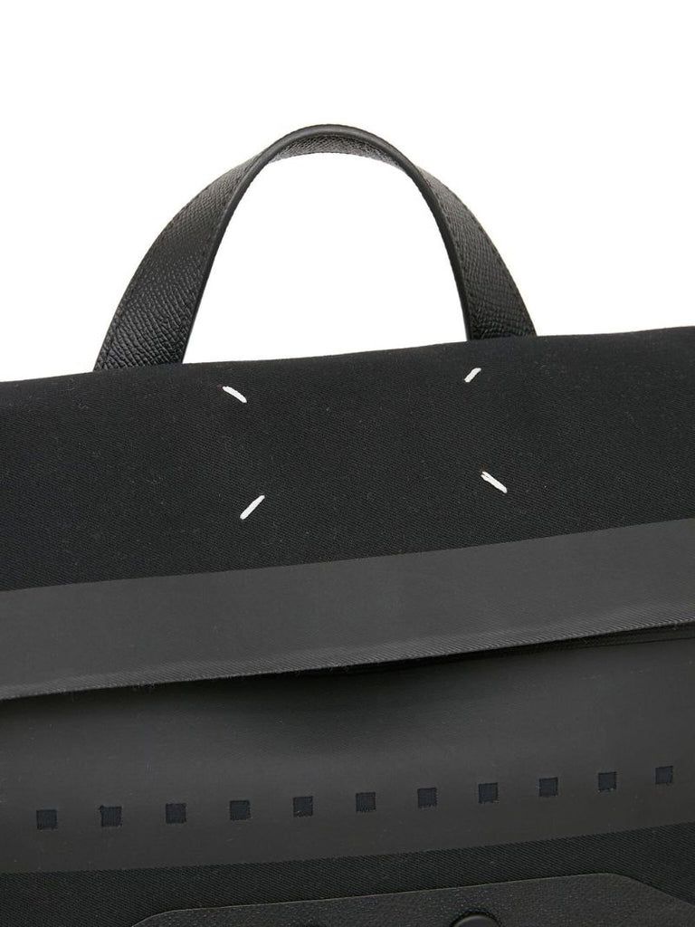 Black Panelled Buckle Backpack
