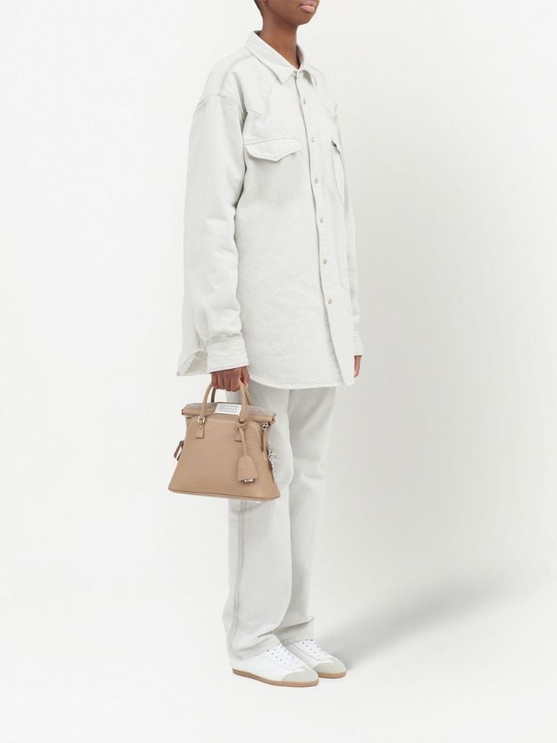 Beige 5ac Classic Mini Top Handle Bag