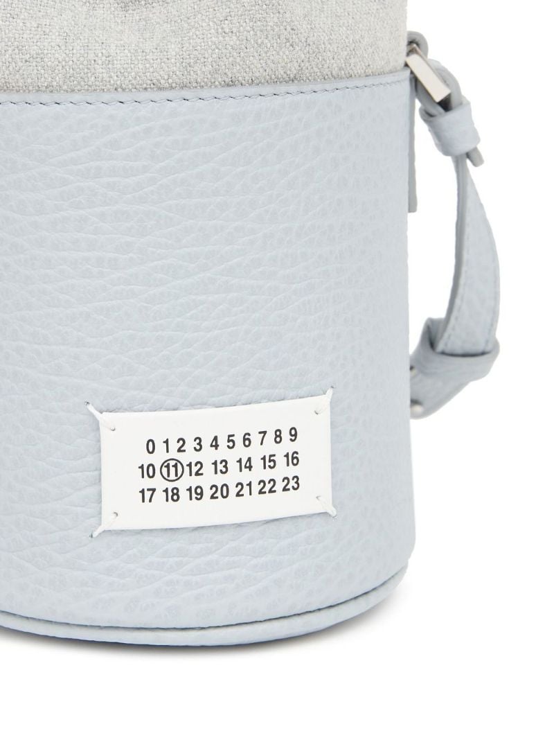 Blue 5ac Logo Patch Leather Bucket Bag