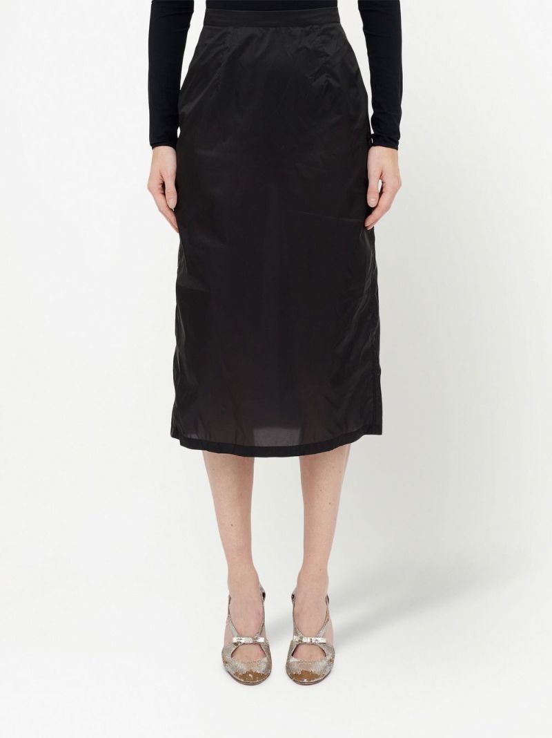 Black High Waist Midi Skirt