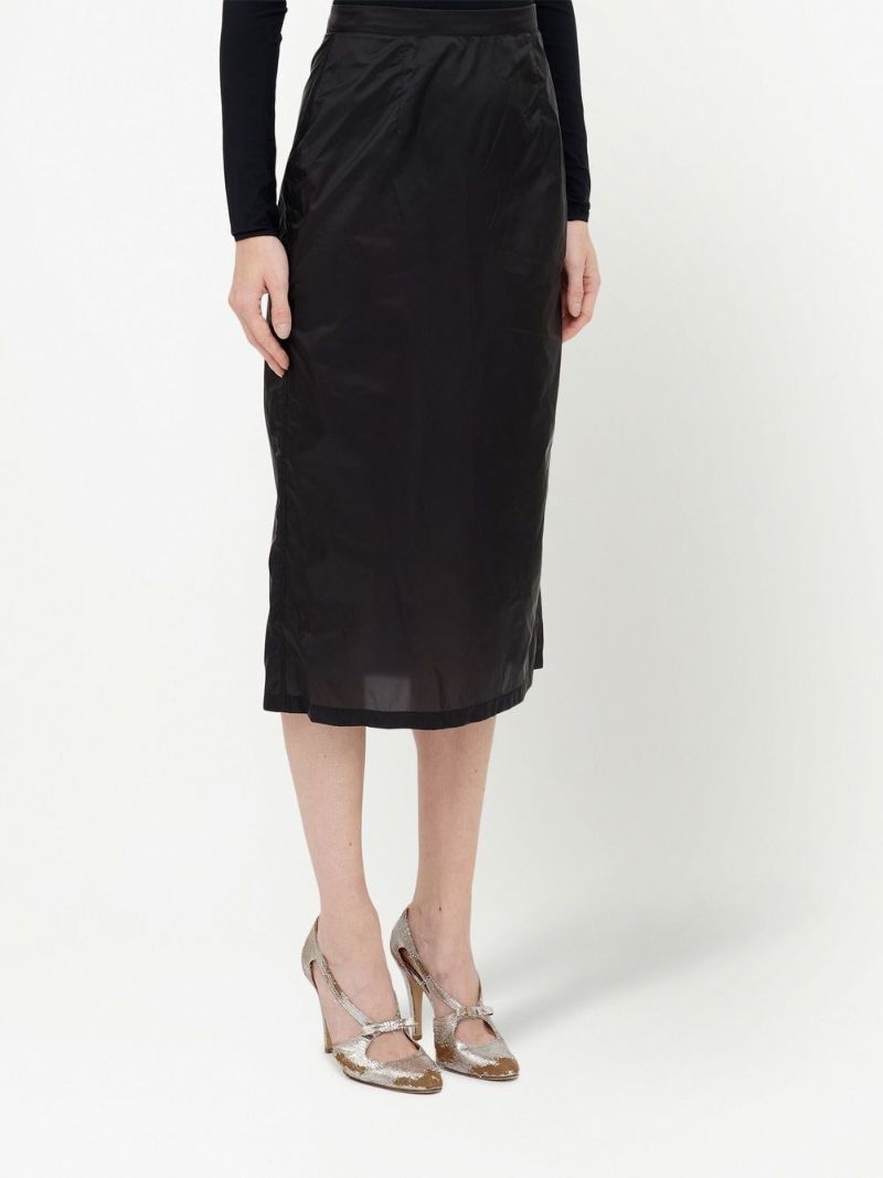 Black High Waist Midi Skirt