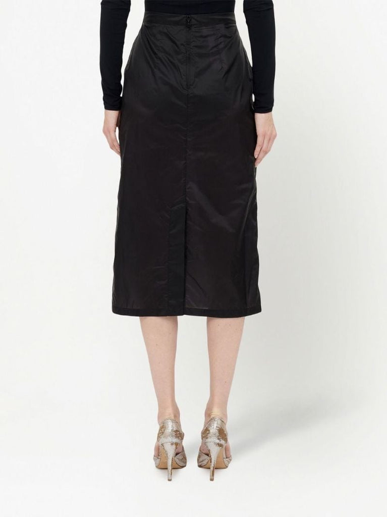Black High Waist Midi Skirt
