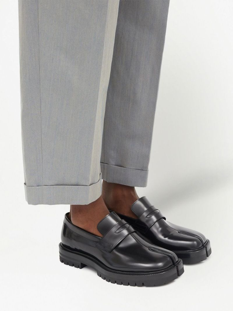 Black Tabi Toe Loafers