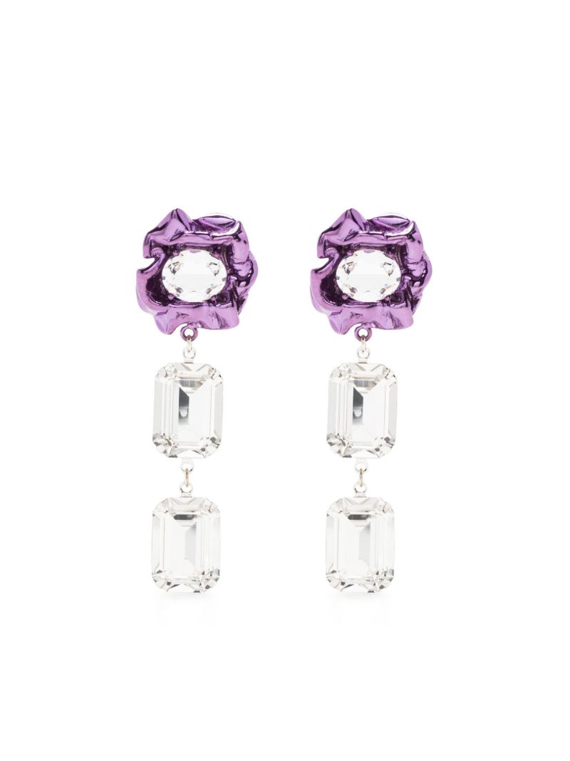 Sterling Silver Ada Crystal Statement Drop Earrings