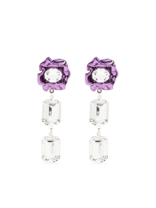 Sterling Silver Ada Crystal Statement Drop Earrings