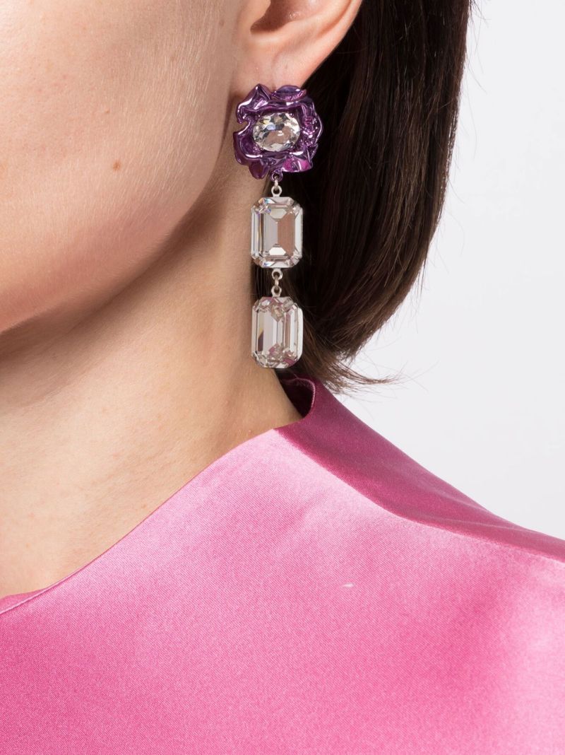 Sterling Silver Ada Crystal Statement Drop Earrings