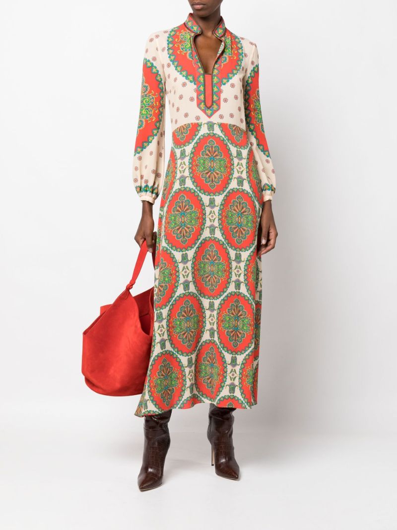 Red Tuiga Printed Maxi Dress
