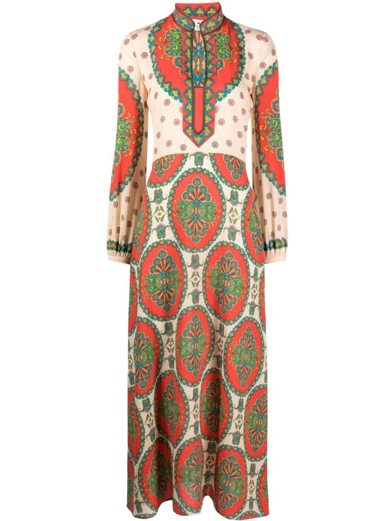 Red Tuiga Printed Maxi Dress