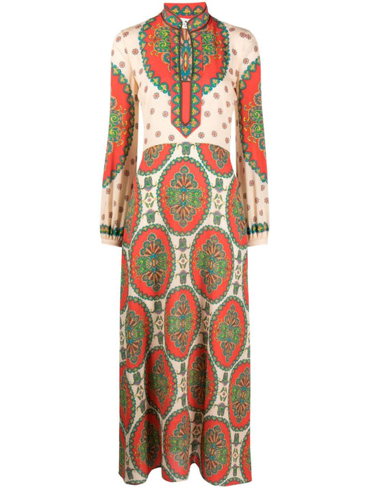 Red Tuiga Printed Maxi Dress