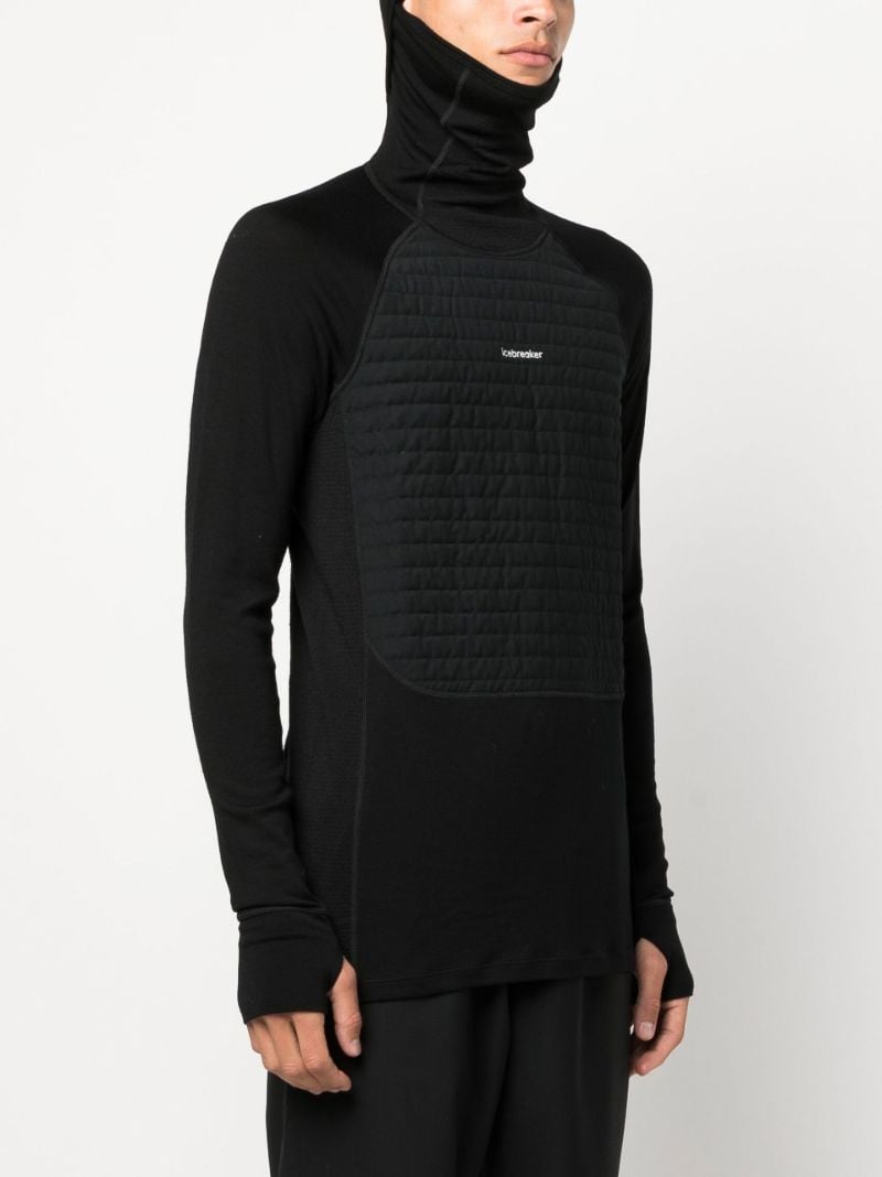 Black Zoneknit Wool Insulated Hoodie