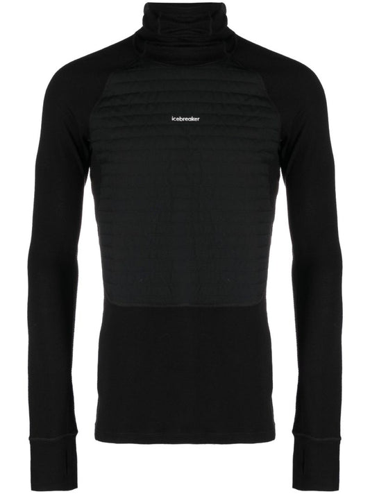 Black Zoneknit Wool Insulated Hoodie