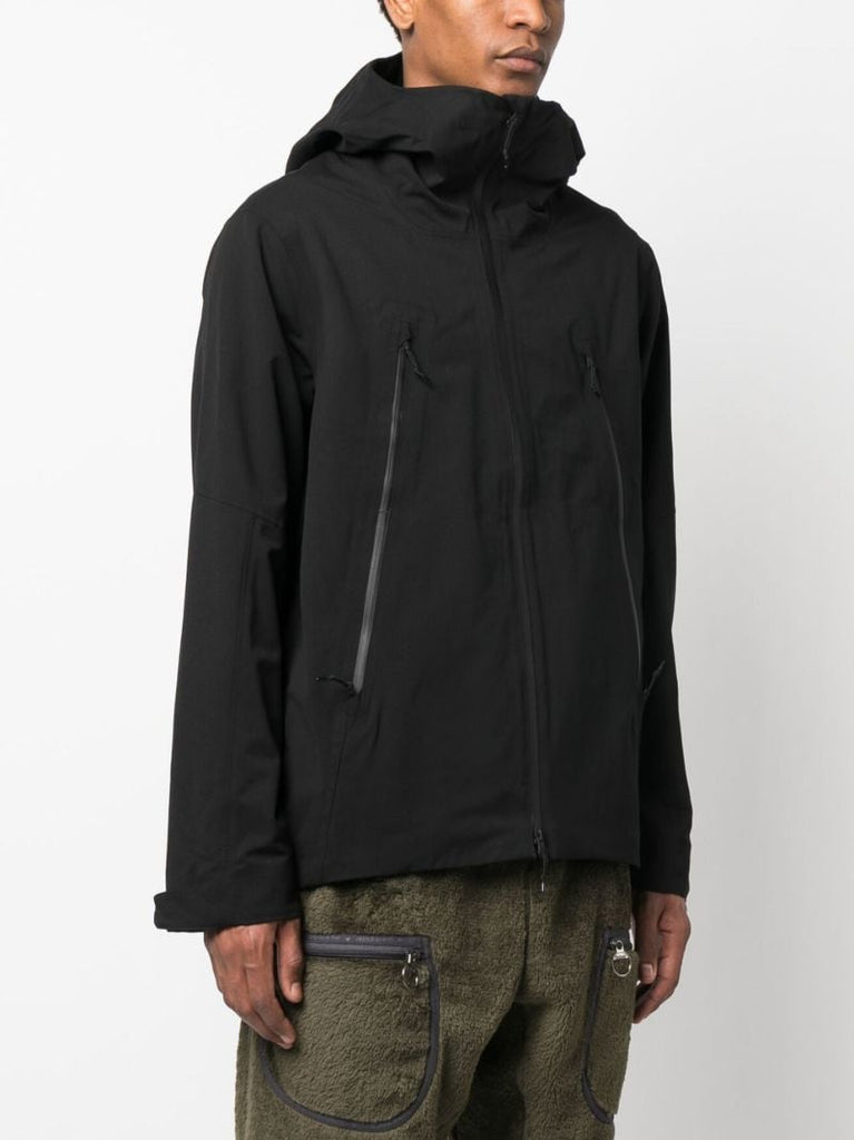 Black Hooded Wool Jacket