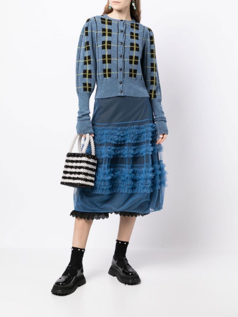 Blue Maren Check Cardigan