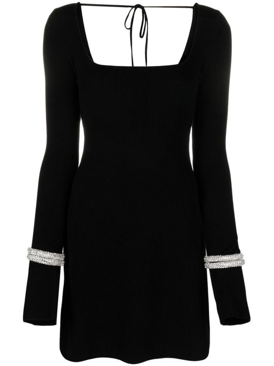 Black Olivia Crystal Bracelet Mini Dress
