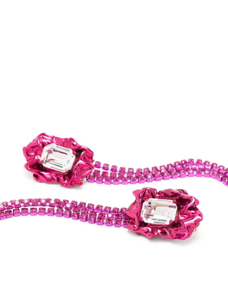 Pink Maude Crystal Fringe Drop Earrings