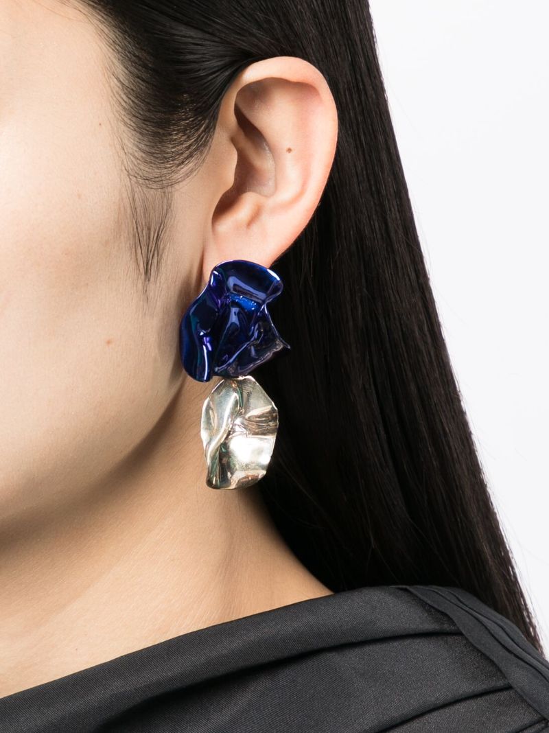 Blue Flashback Fold Drop Earrings