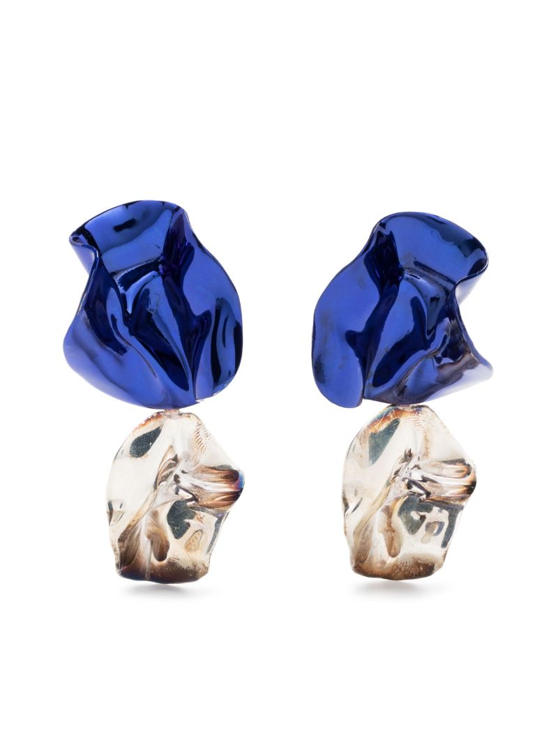 Blue Flashback Fold Drop Earrings
