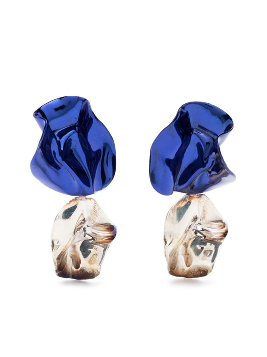 Blue Flashback Fold Drop Earrings