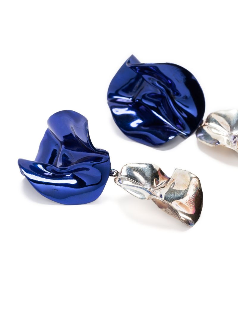 Blue Flashback Fold Drop Earrings