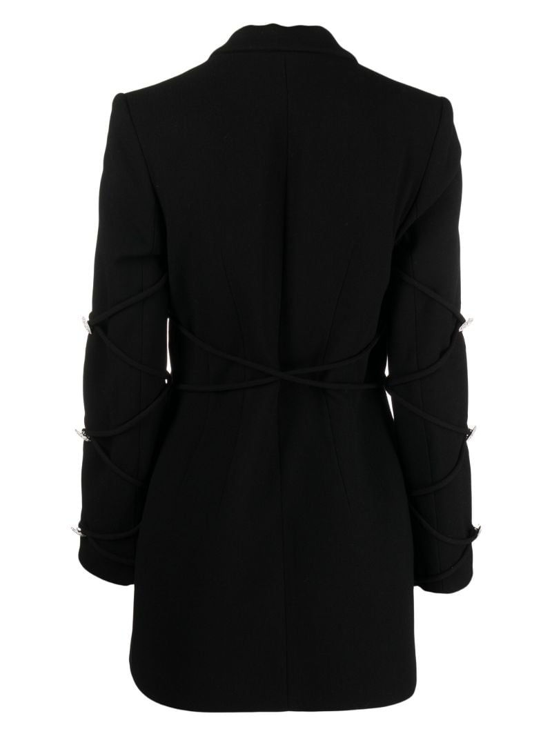 Black Crystal-embellished Mini Blazer Dress