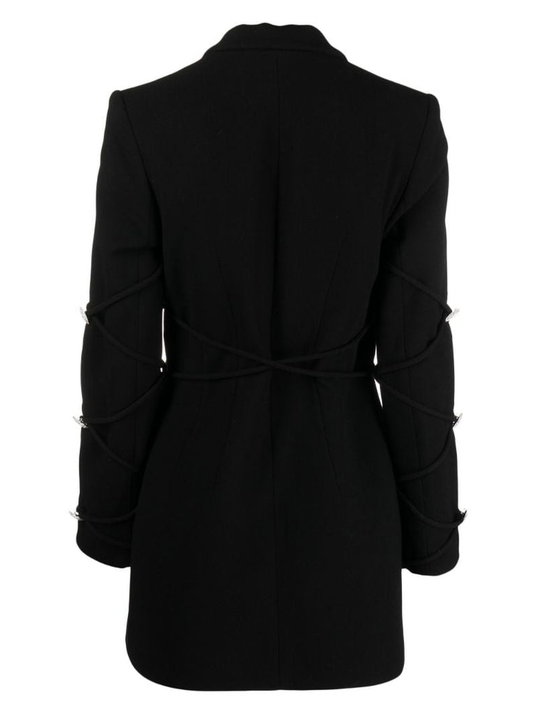 Black Crystal-embellished Mini Blazer Dress