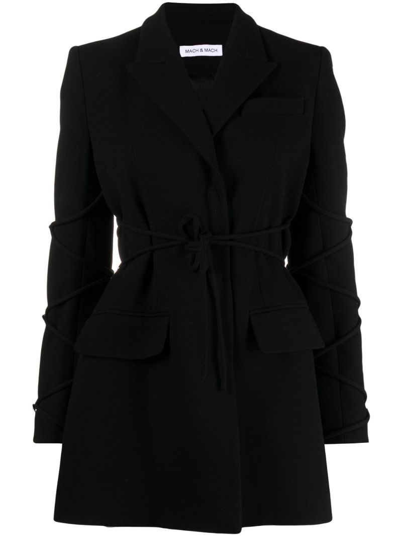Black Crystal-embellished Mini Blazer Dress