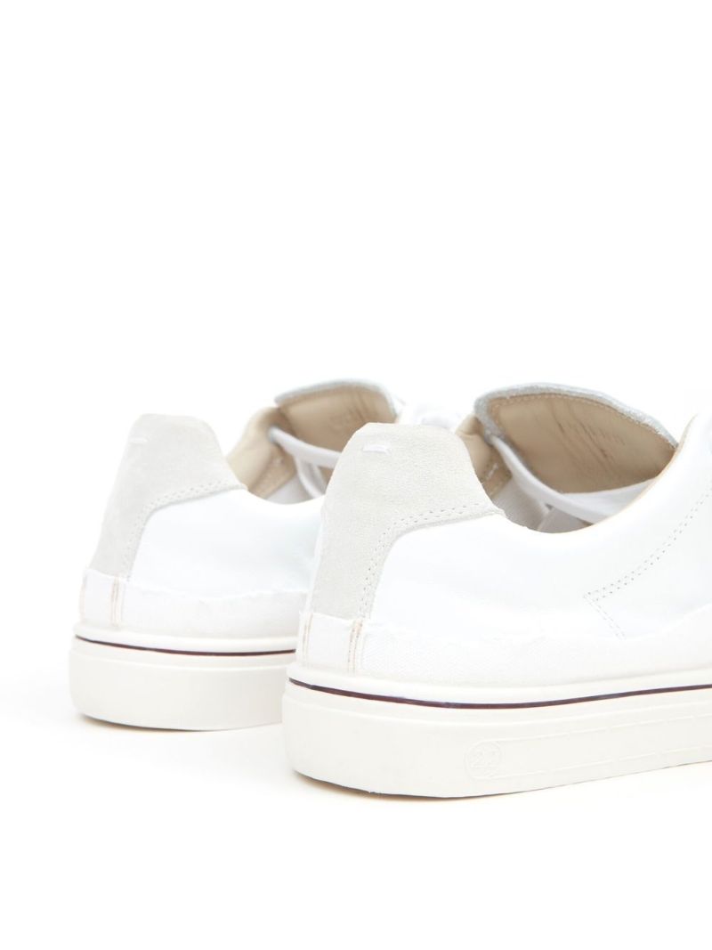 White Lace-up Low-top Sneakers