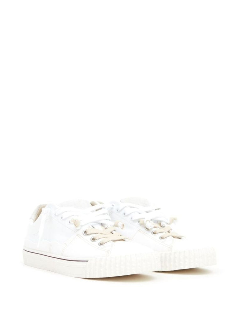White Lace-up Low-top Sneakers