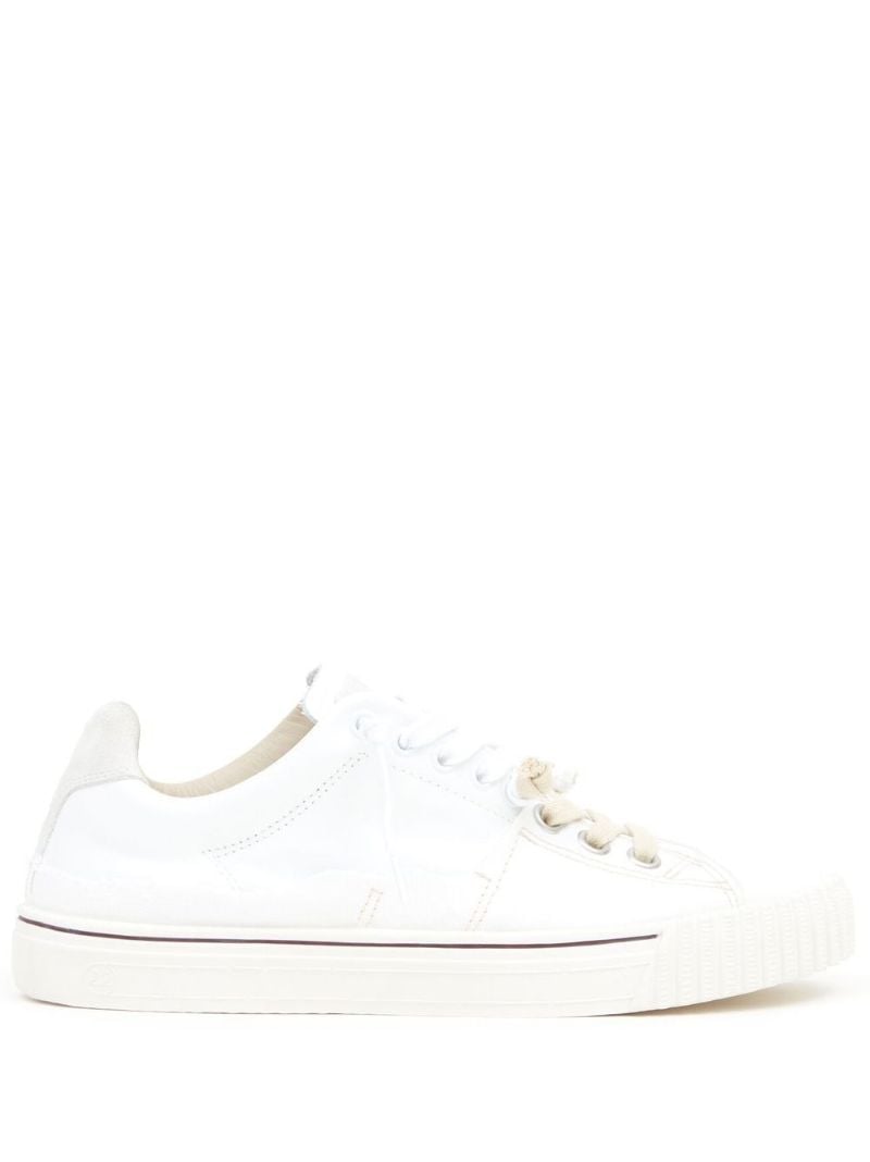 White Lace-up Low-top Sneakers