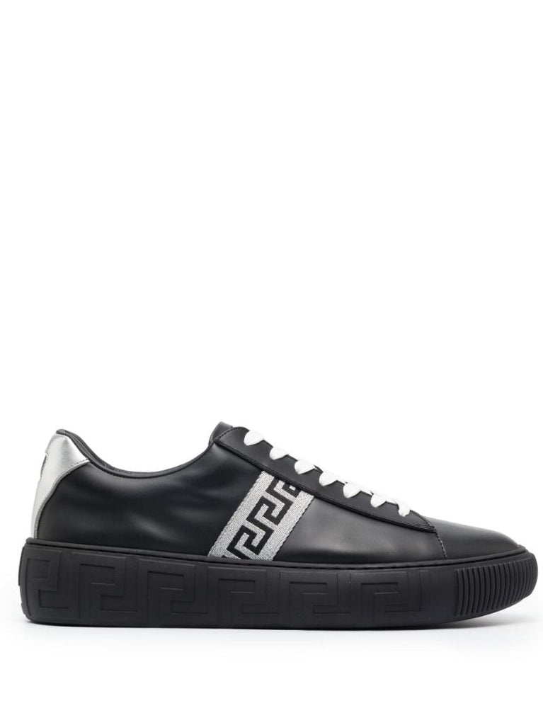 Black Greca Leather Low-top Trainers