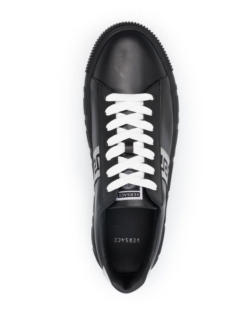 Black Greca Leather Low-top Trainers
