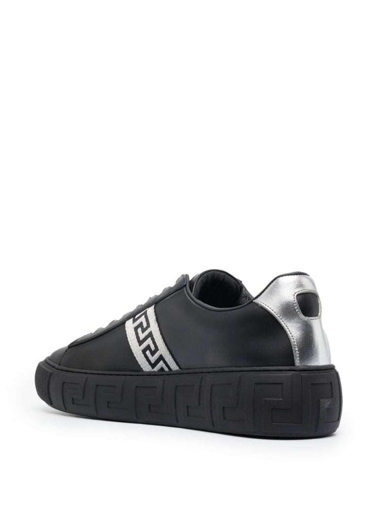 Black Greca Leather Low-top Trainers