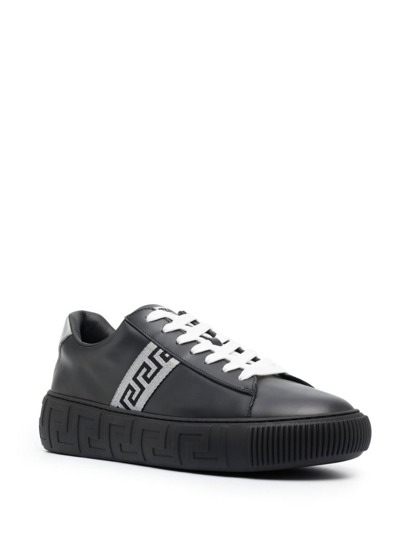 Black Greca Leather Low-top Trainers