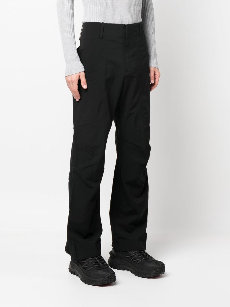 Black Water-repellent Wool Trousers