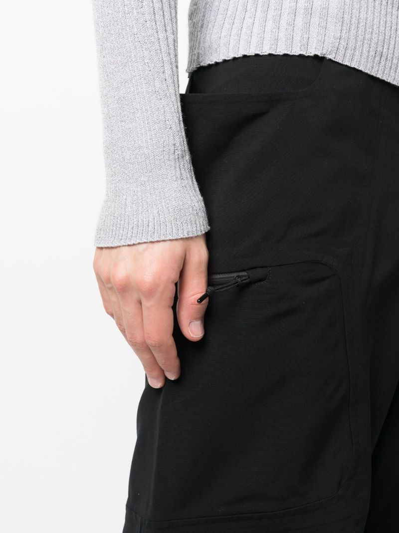 Black Water-repellent Wool Trousers