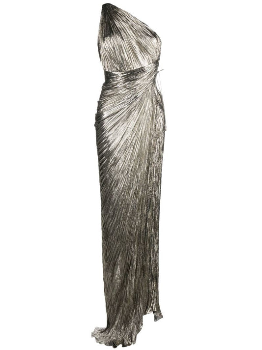 Silver Jolene One-shoulder Gown