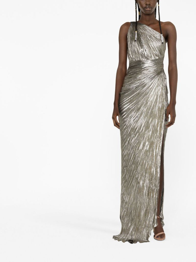 Silver Jolene One-shoulder Maxi Dress