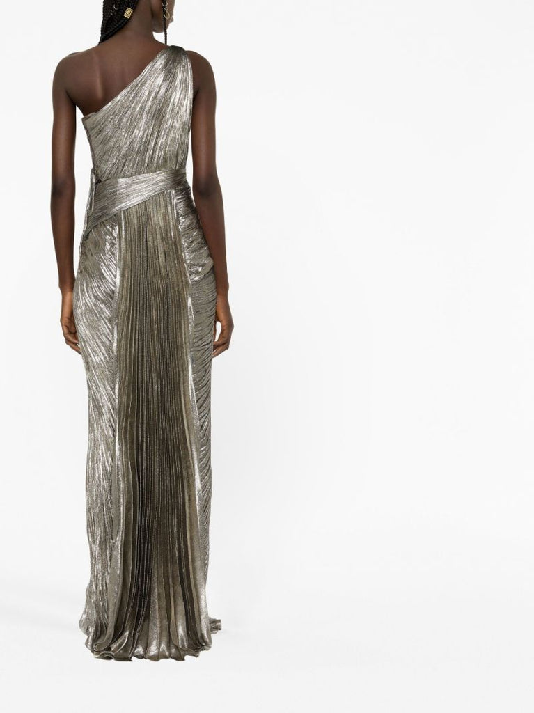 Silver Jolene One-shoulder Gown