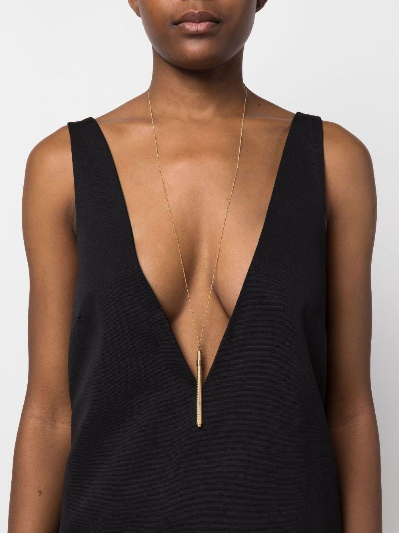 Gold-tone Cocktail Stirrer Necklace