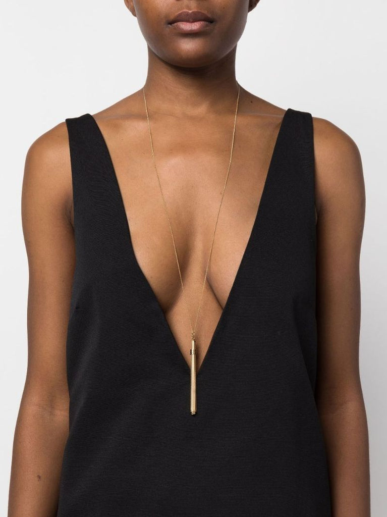 Gold-tone Cocktail Stirrer Necklace