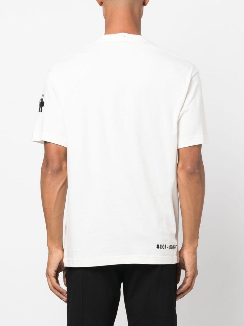 White Logo Print Cotton T-shirt