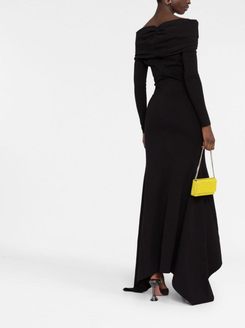 Black Fanny Off-the-shoulder Maxi Dress