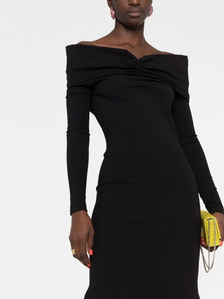 Black Fanny Off-the-shoulder Maxi Dress
