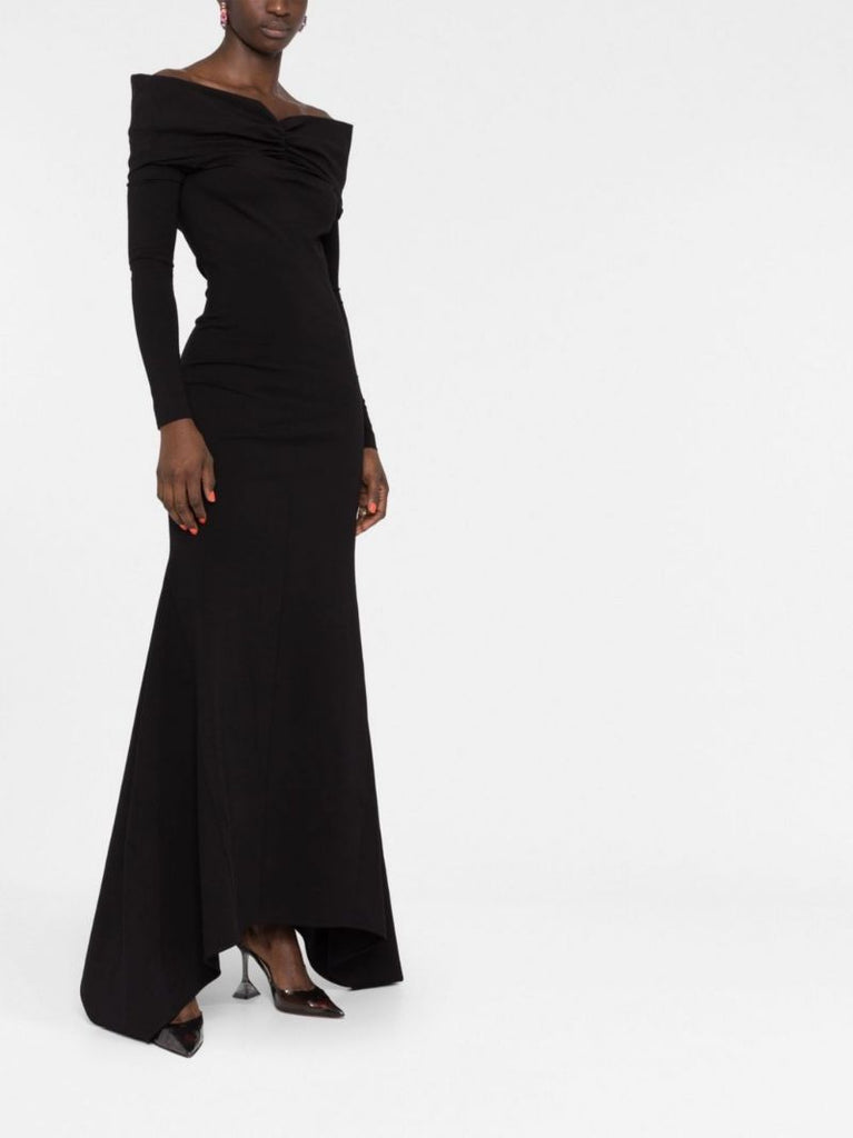 Black Fanny Off-the-shoulder Maxi Dress
