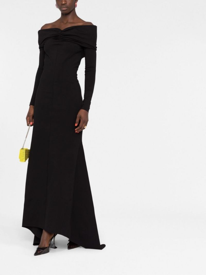 Black Fanny Off-the-shoulder Maxi Dress